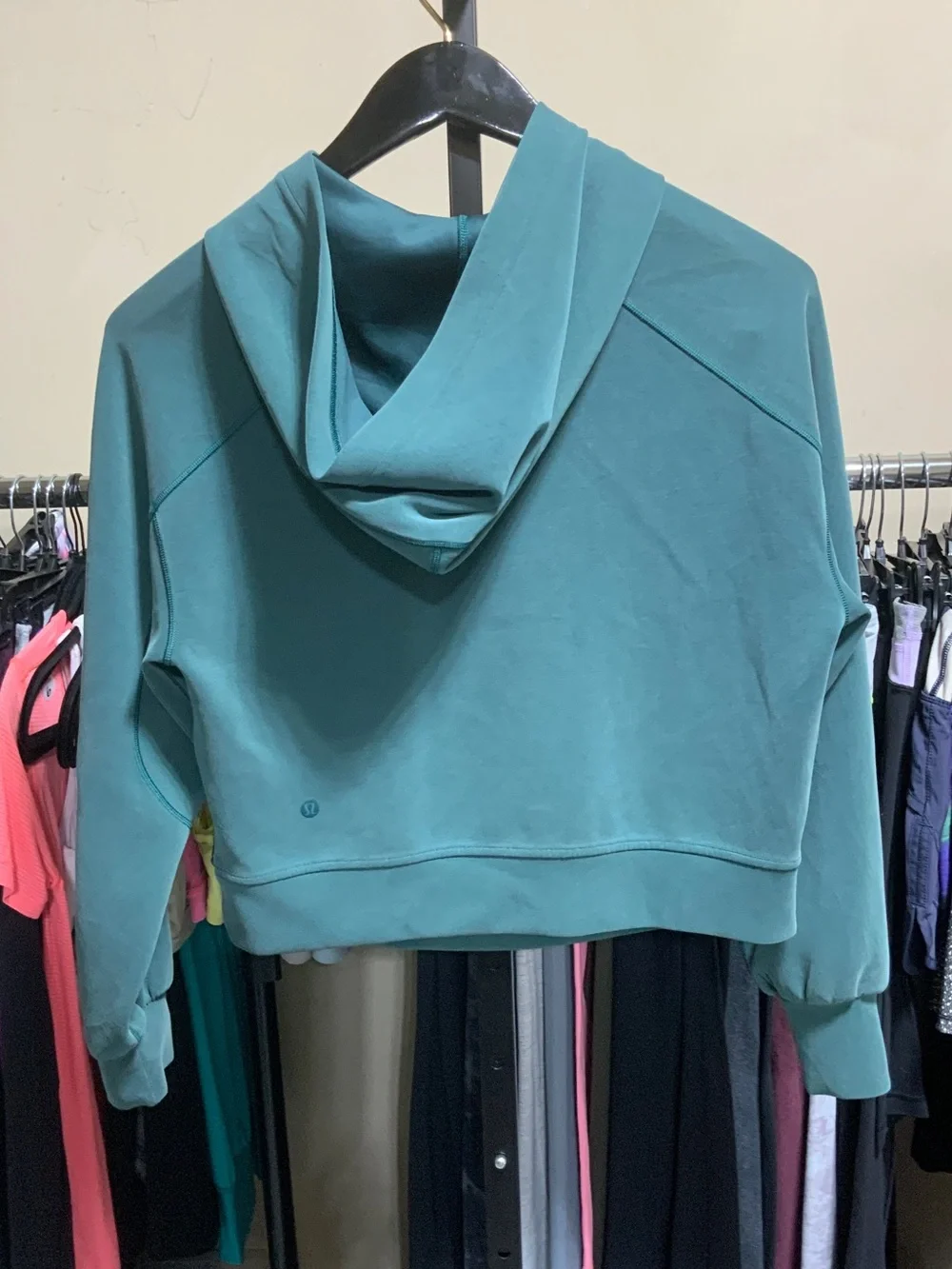 lululemon athletica Cropped Teal Hooded Pullover